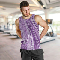Pasifika Women's Day - Samoa Siapo Malu Tattoo Inspired Men Tank Top Lavender LT7 Lavender - Polynesian Pride