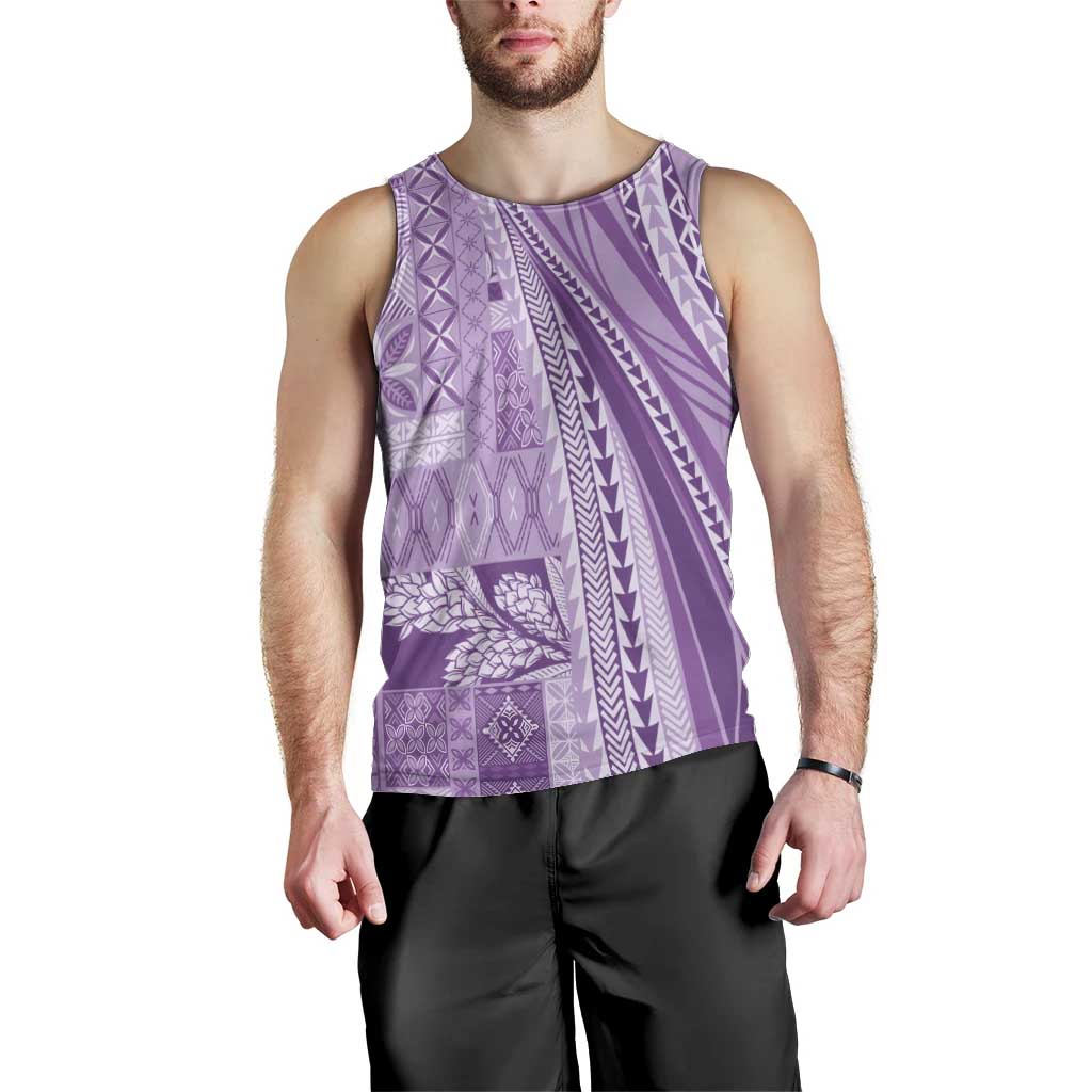 Pasifika Women's Day - Samoa Siapo Malu Tattoo Inspired Men Tank Top Lavender LT7 - Polynesian Pride