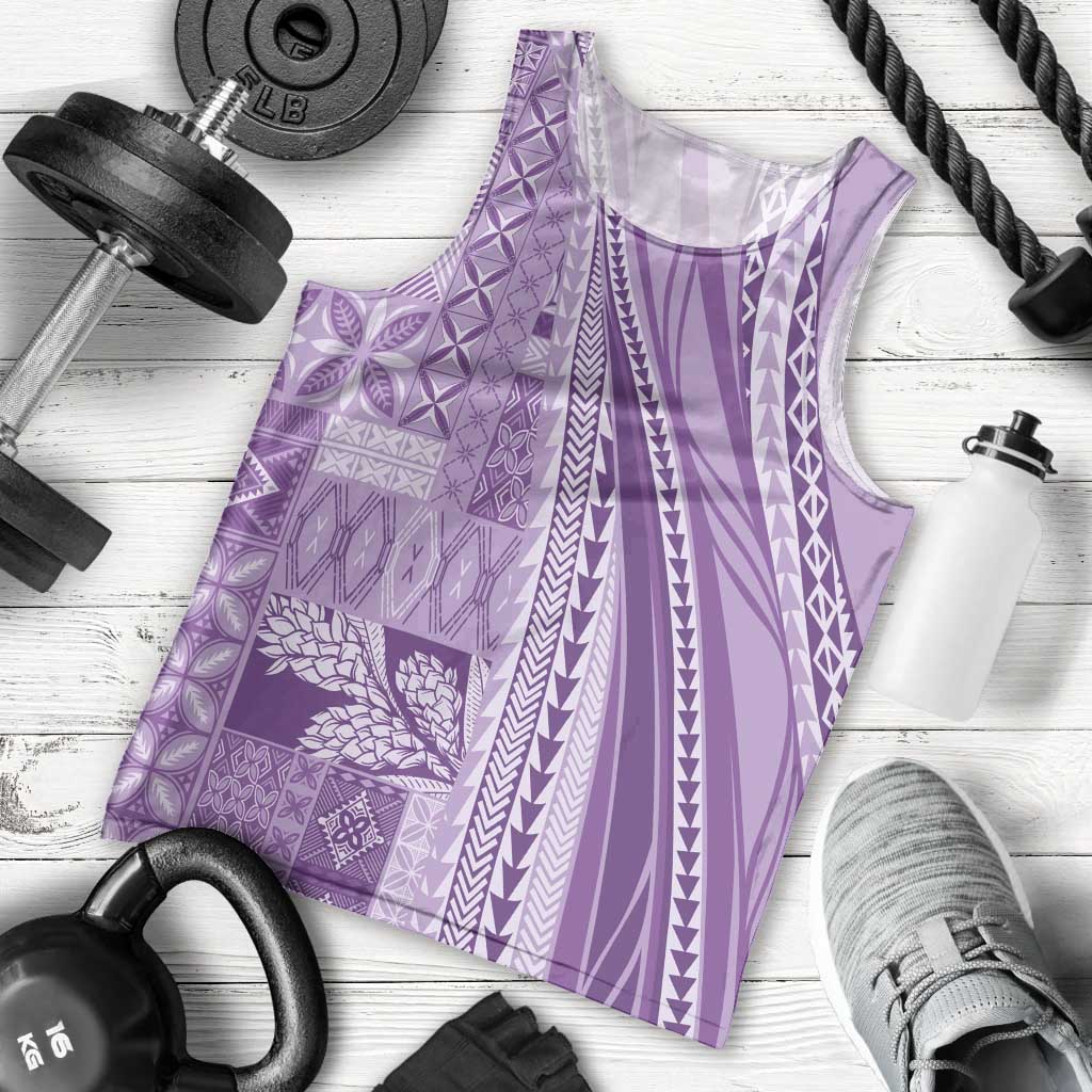 Pasifika Women's Day - Samoa Siapo Malu Tattoo Inspired Men Tank Top Lavender LT7 - Polynesian Pride
