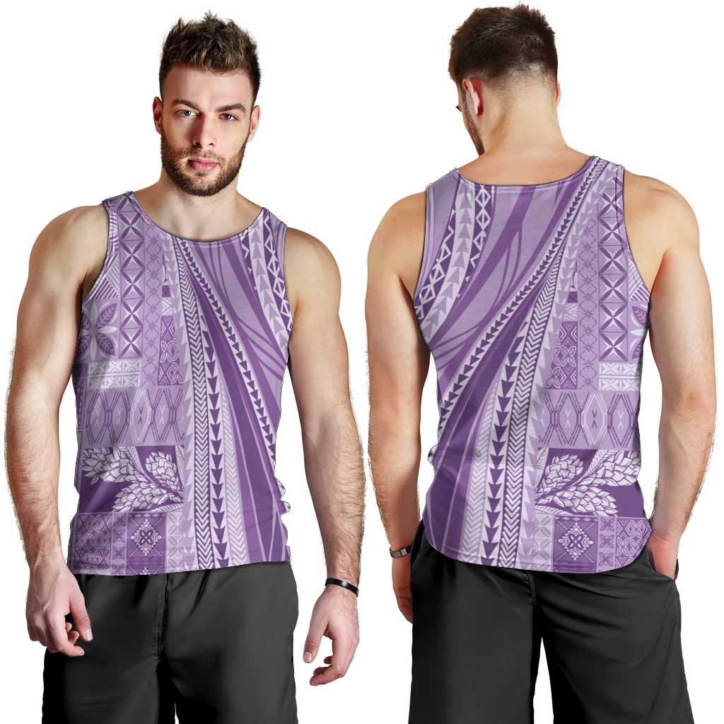 Pasifika Women's Day - Samoa Siapo Malu Tattoo Inspired Men Tank Top Lavender LT7 - Polynesian Pride