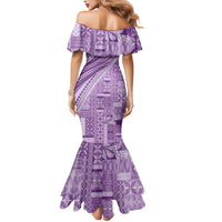 Pasifika Women's Day - Samoa Siapo Malu Tattoo Inspired Mermaid Dress Lavender LT7 - Polynesian Pride