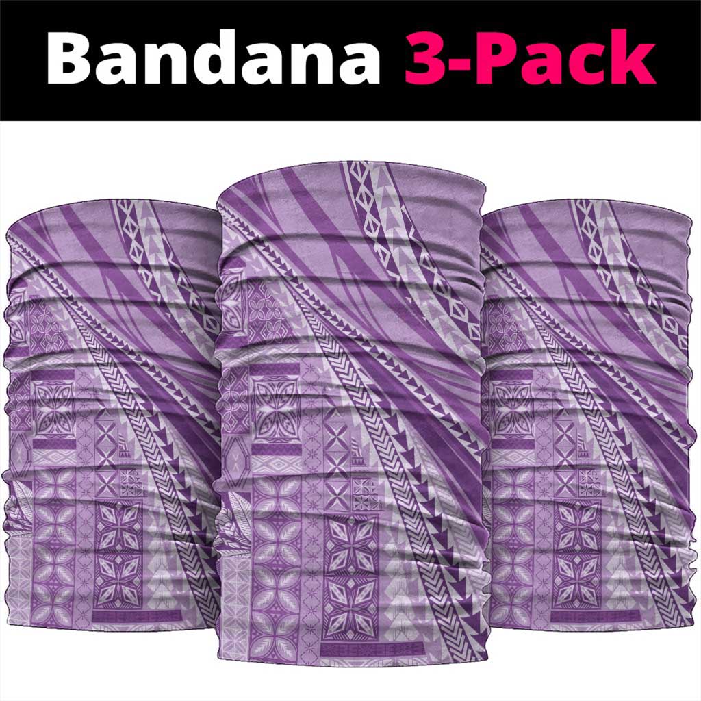 Pasifika Women's Day - Samoa Siapo Malu Tattoo Inspired Neck Gaiter Lavender LT7 package One Size: 25*50cm Lavender - Polynesian Pride