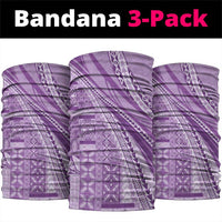Pasifika Women's Day - Samoa Siapo Malu Tattoo Inspired Neck Gaiter Lavender LT7 package One Size: 25*50cm Lavender - Polynesian Pride