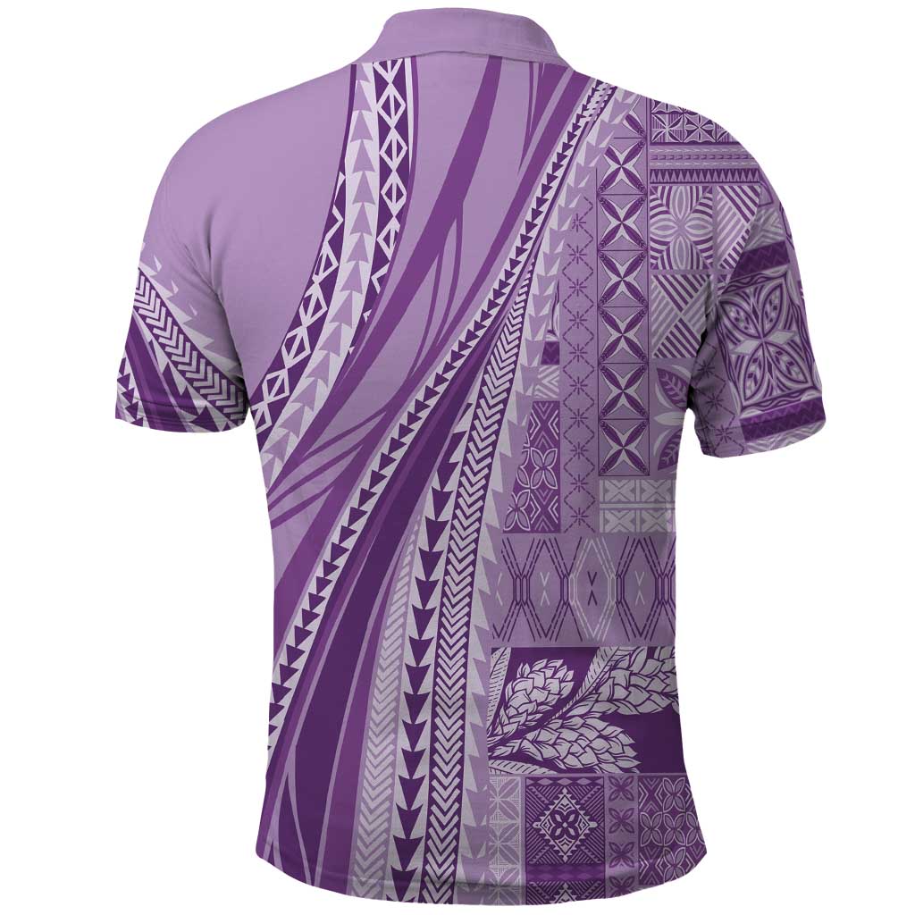 Pasifika Women's Day - Samoa Siapo Malu Tattoo Inspired Polo Shirt Lavender