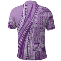 Pasifika Women's Day - Samoa Siapo Malu Tattoo Inspired Polo Shirt Lavender