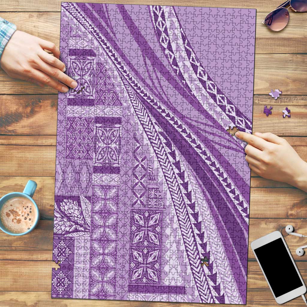 Pasifika Women's Day - Samoa Siapo Malu Tattoo Inspired Puzzle Lavender LT7 Lavender - Polynesian Pride