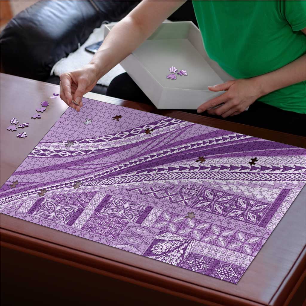 Pasifika Women's Day - Samoa Siapo Malu Tattoo Inspired Puzzle Lavender LT7 - Polynesian Pride