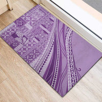 Pasifika Women's Day - Samoa Siapo Malu Tattoo Inspired Rubber Doormat Lavender LT7 - Polynesian Pride