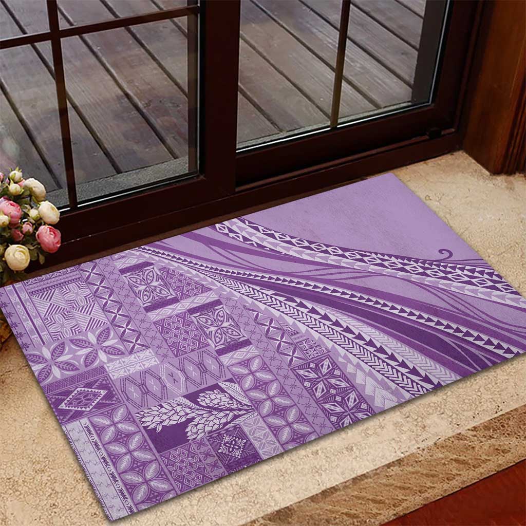 Pasifika Women's Day - Samoa Siapo Malu Tattoo Inspired Rubber Doormat Lavender LT7 - Polynesian Pride