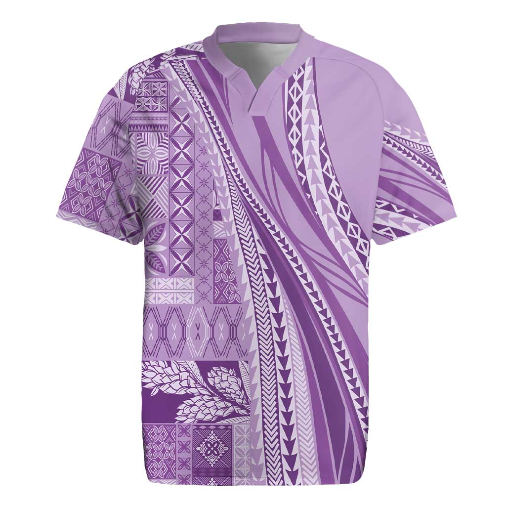 Pasifika Women's Day - Samoa Siapo Malu Tattoo Inspired Rugby Jersey Lavender LT7 Lavender - Polynesian Pride