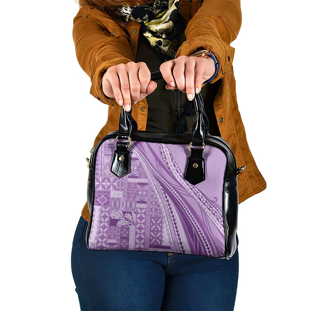 Pasifika Women's Day - Samoa Siapo Malu Tattoo Inspired Shoulder Handbag Lavender LT7 One Size Lavender - Polynesian Pride