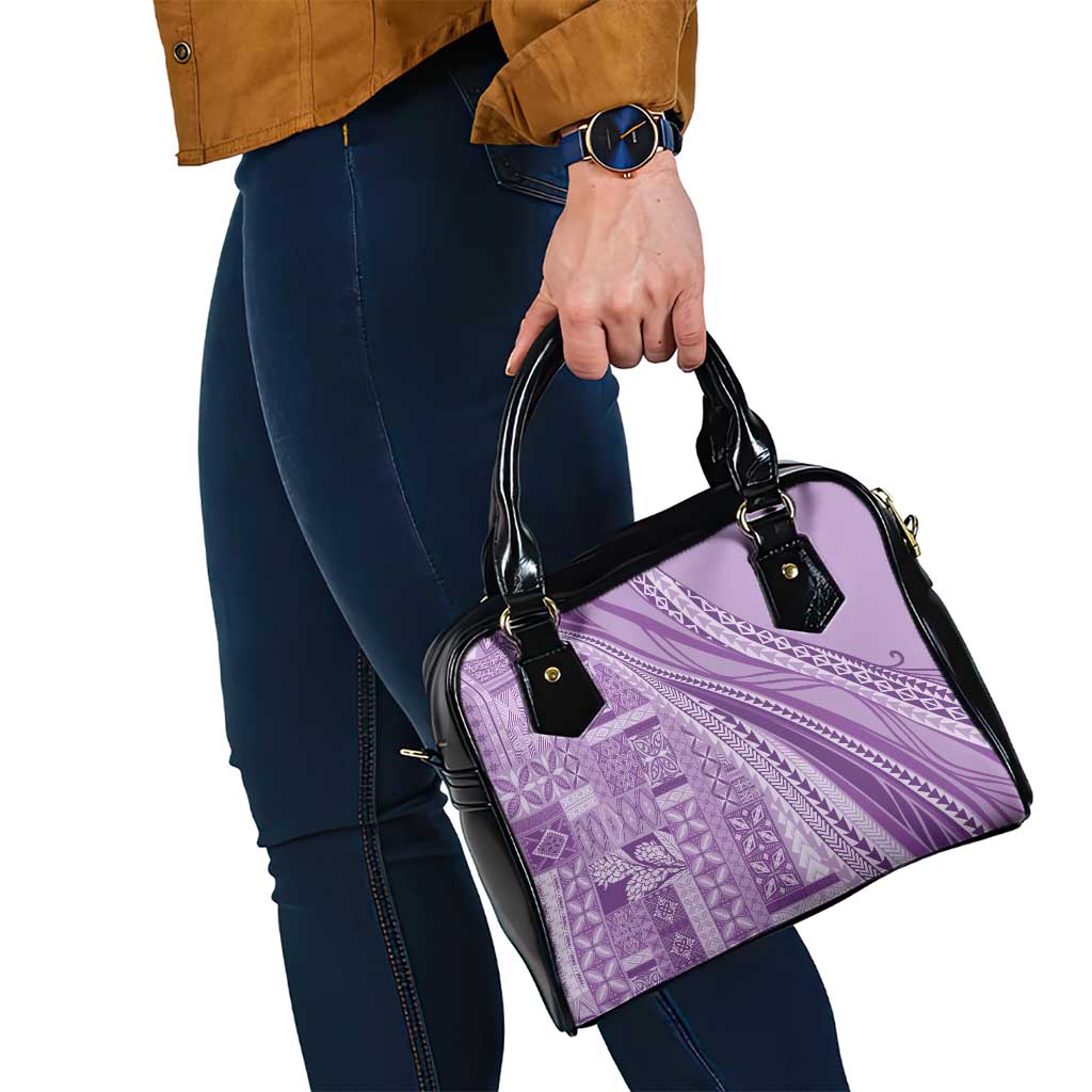 Pasifika Women's Day - Samoa Siapo Malu Tattoo Inspired Shoulder Handbag Lavender LT7 - Polynesian Pride