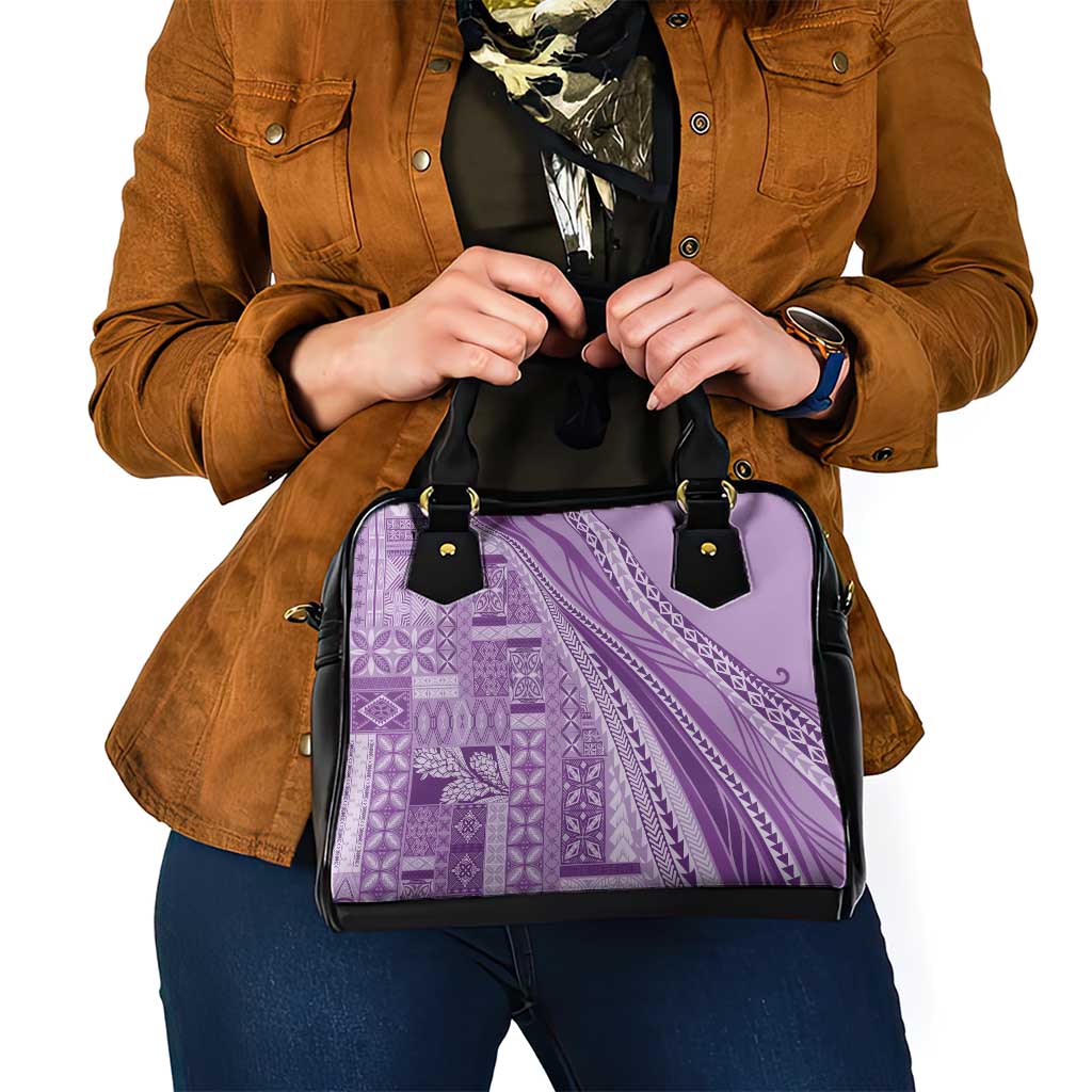 Pasifika Women's Day - Samoa Siapo Malu Tattoo Inspired Shoulder Handbag Lavender LT7 - Polynesian Pride