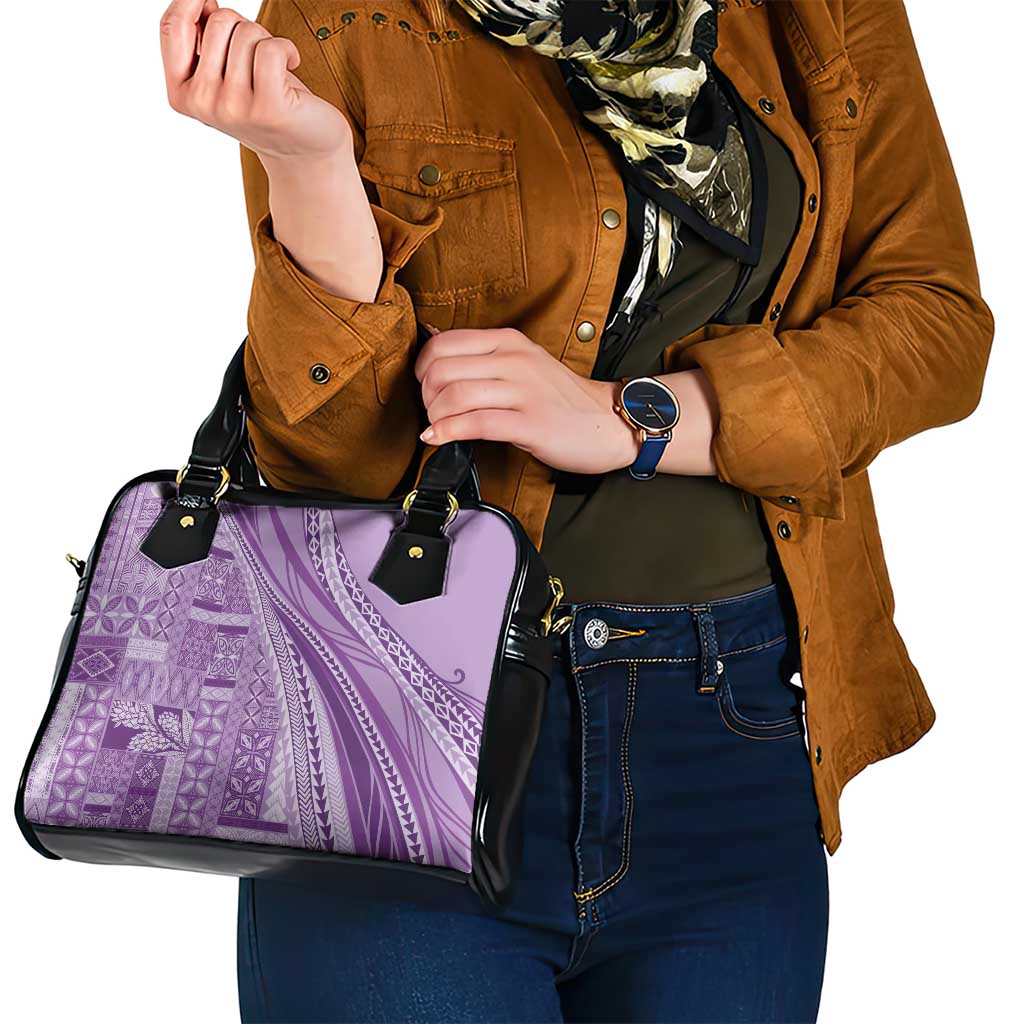 Pasifika Women's Day - Samoa Siapo Malu Tattoo Inspired Shoulder Handbag Lavender LT7 - Polynesian Pride