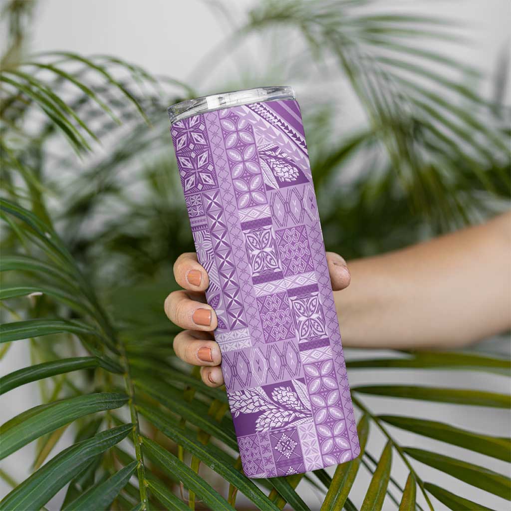 Pasifika Women's Day - Samoa Siapo Malu Tattoo Inspired Skinny Tumbler Lavender LT7 - Polynesian Pride