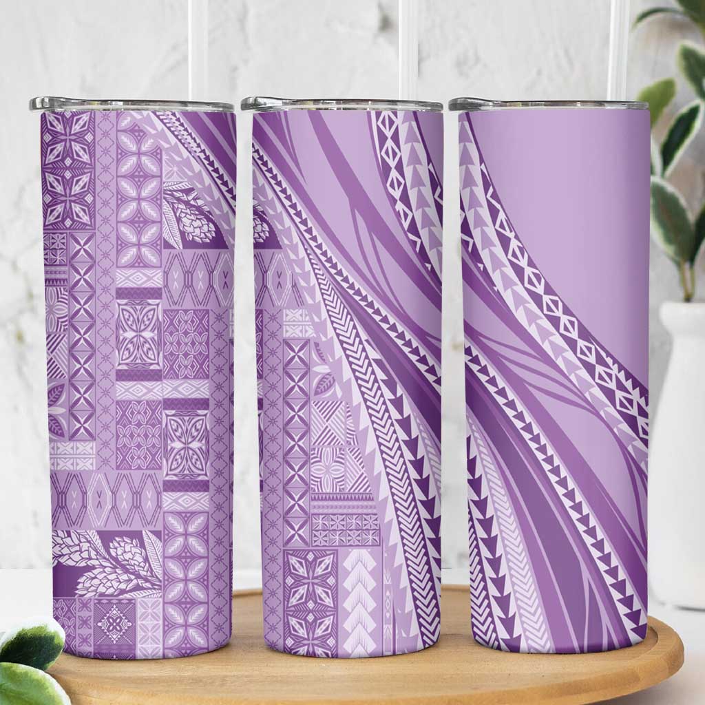Pasifika Women's Day - Samoa Siapo Malu Tattoo Inspired Skinny Tumbler Lavender LT7 - Polynesian Pride
