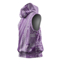 Pasifika Women's Day - Samoa Siapo Malu Tattoo Inspired Sleeveless Hoodie Lavender LT7 - Polynesian Pride