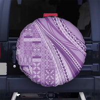Pasifika Women's Day - Samoa Siapo Malu Tattoo Inspired Spare Tire Cover Lavender LT7 No hole Lavender - Polynesian Pride