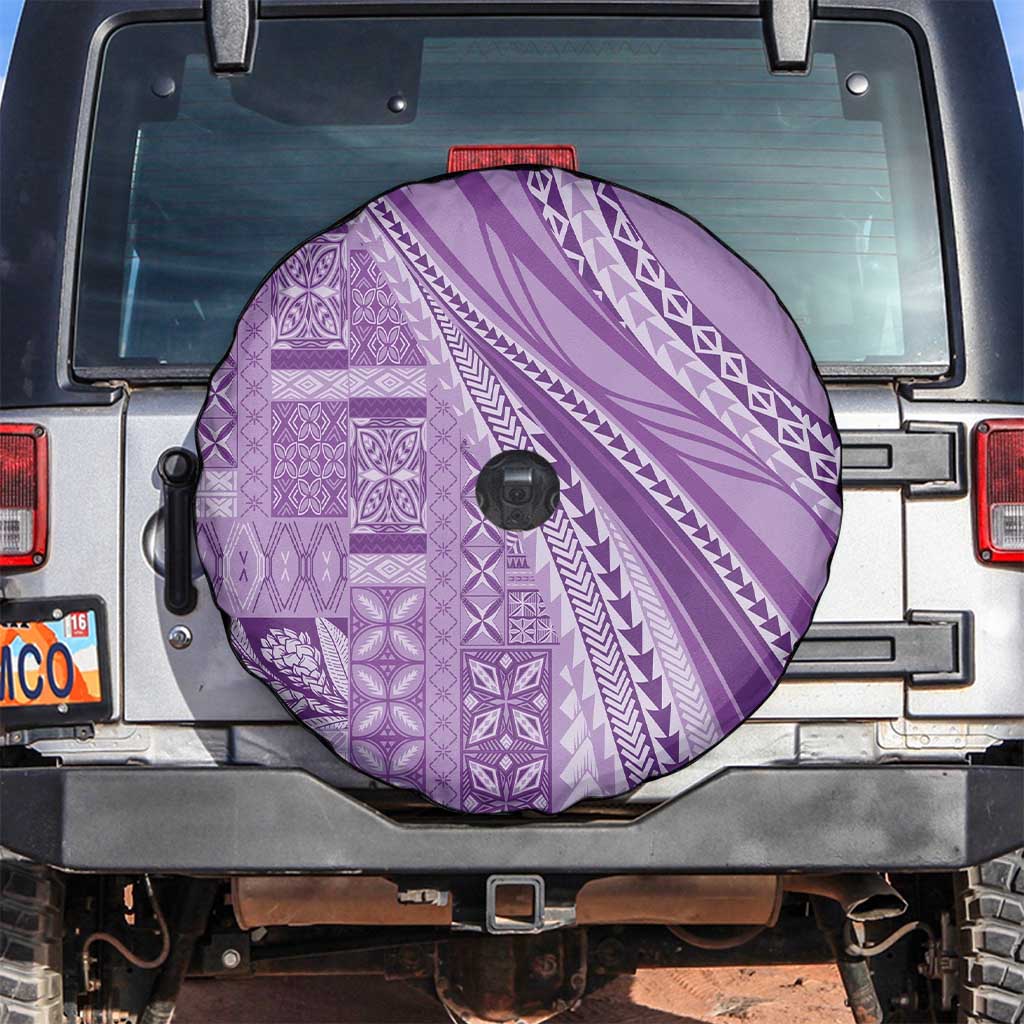 Pasifika Women's Day - Samoa Siapo Malu Tattoo Inspired Spare Tire Cover Lavender LT7 Lavender - Polynesian Pride