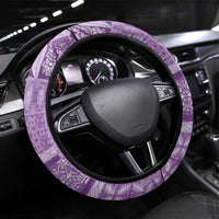 Pasifika Women's Day - Samoa Siapo Malu Tattoo Inspired Steering Wheel Cover Lavender LT7 Universal Fit Lavender - Polynesian Pride