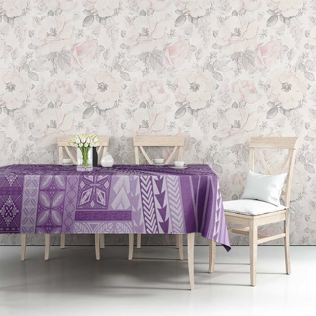 Pasifika Women's Day - Samoa Siapo Malu Tattoo Inspired Tablecloth Lavender LT7 - Polynesian Pride