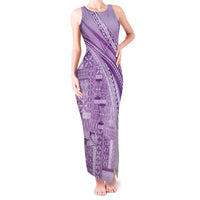 Pasifika Women's Day - Samoa Siapo Malu Tattoo Inspired Tank Maxi Dress Lavender