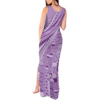 Pasifika Women's Day - Samoa Siapo Malu Tattoo Inspired Tank Maxi Dress Lavender