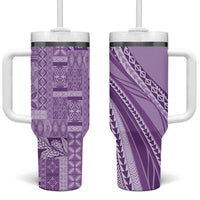 Pasifika Women's Day - Samoa Siapo Malu Tattoo Inspired Tumbler With Handle Lavender