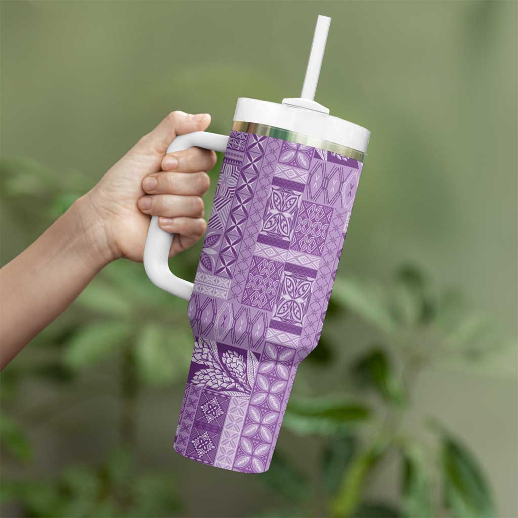 Pasifika Women's Day - Samoa Siapo Malu Tattoo Inspired Tumbler With Handle Lavender