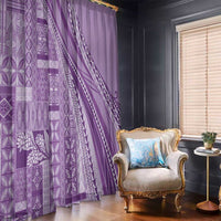 Pasifika Women's Day - Samoa Siapo Malu Tattoo Inspired Window Curtain Lavender LT7 - Polynesian Pride
