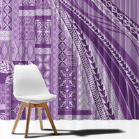 Pasifika Women's Day - Samoa Siapo Malu Tattoo Inspired Window Curtain Lavender LT7 - Polynesian Pride