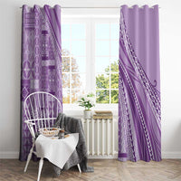 Pasifika Women's Day - Samoa Siapo Malu Tattoo Inspired Window Curtain Lavender LT7 - Polynesian Pride
