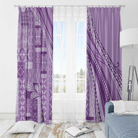 Pasifika Women's Day - Samoa Siapo Malu Tattoo Inspired Window Curtain Lavender LT7 - Polynesian Pride