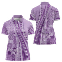 Pasifika Women's Day - Samoa Siapo Malu Tattoo Inspired Women Polo Shirt Lavender LT7 - Polynesian Pride