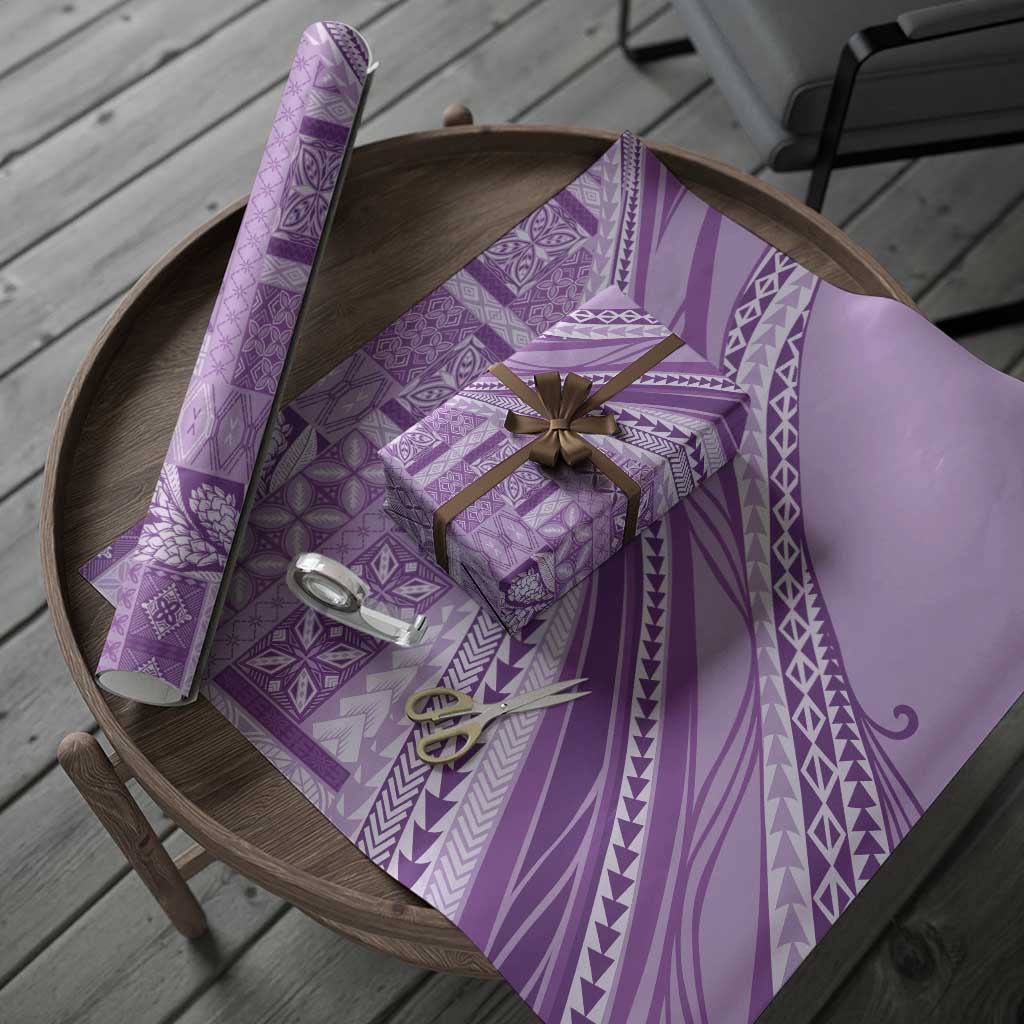 Pasifika Women's Day - Samoa Siapo Malu Tattoo Inspired Wrapping Paper Lavender LT7 - Polynesian Pride