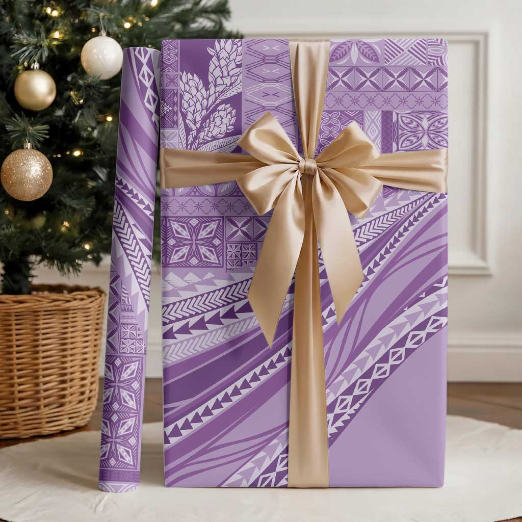 Pasifika Women's Day - Samoa Siapo Malu Tattoo Inspired Wrapping Paper Lavender LT7 - Polynesian Pride