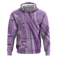 Pasifika Women's Day - Samoa Siapo Malu Tattoo Inspired Zip Hoodie Lavender LT7 Pullover Hoodie Lavender - Polynesian Pride