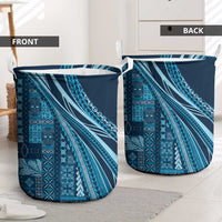 Pasifika Women's Day - Samoa Siapo Malu Tattoo Inspired Laundry Basket Navy Blue LT7 - Polynesian Pride
