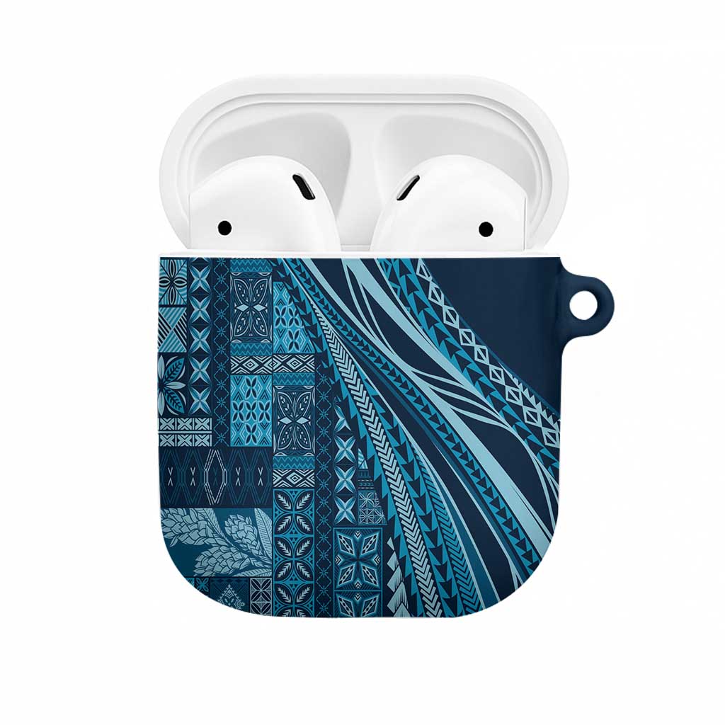 Pasifika Women's Day - Samoa Siapo Malu Tattoo Inspired AirPods Case Navy Blue LT7 Navy Blue - Polynesian Pride