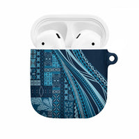 Pasifika Women's Day - Samoa Siapo Malu Tattoo Inspired AirPods Case Navy Blue LT7 Navy Blue - Polynesian Pride