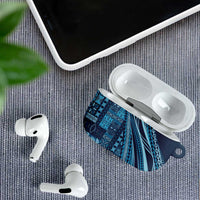 Pasifika Women's Day - Samoa Siapo Malu Tattoo Inspired AirPods Case Navy Blue LT7 - Polynesian Pride