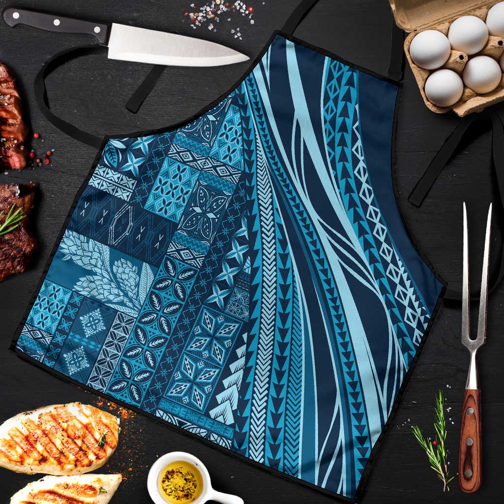 Pasifika Women's Day - Samoa Siapo Malu Tattoo Inspired Apron Navy Blue
