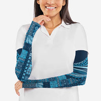 Pasifika Women's Day - Samoa Siapo Malu Tattoo Inspired Arm Sleeves Navy Blue LT7 - Polynesian Pride
