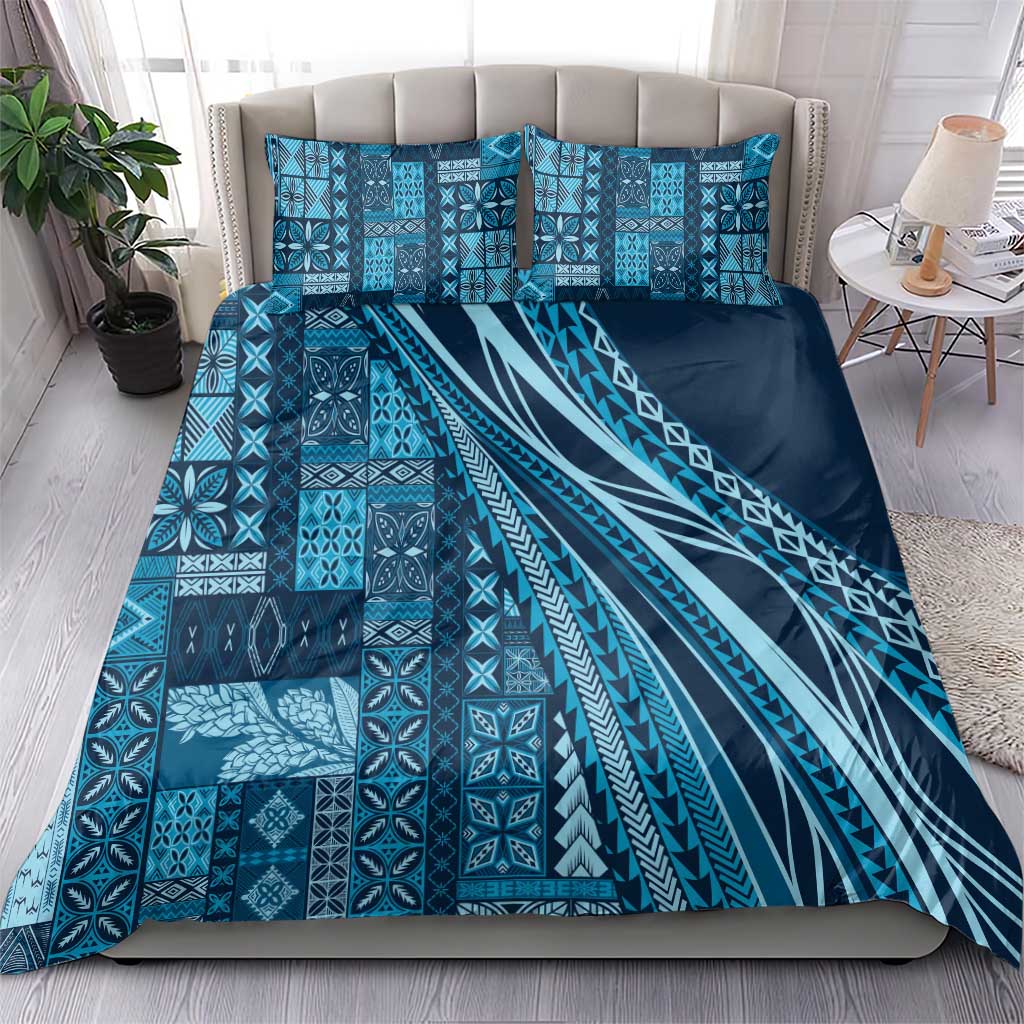 Pasifika Women's Day - Samoa Siapo Malu Tattoo Inspired Bedding Set Navy Blue