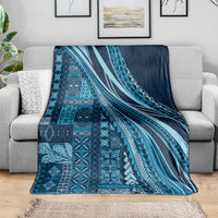 Pasifika Women's Day - Samoa Siapo Malu Tattoo Inspired Blanket Navy Blue LT7 - Polynesian Pride
