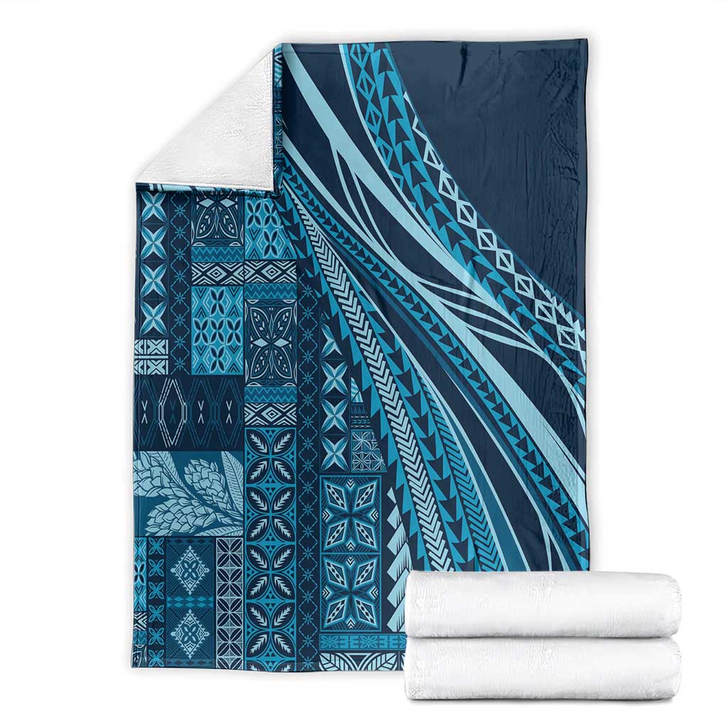 Pasifika Women's Day - Samoa Siapo Malu Tattoo Inspired Blanket Navy Blue LT7 - Polynesian Pride