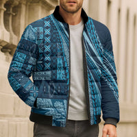 Pasifika Women's Day - Samoa Siapo Malu Tattoo Inspired Bomber Puffer Jacket Navy Blue LT7 - Polynesian Pride