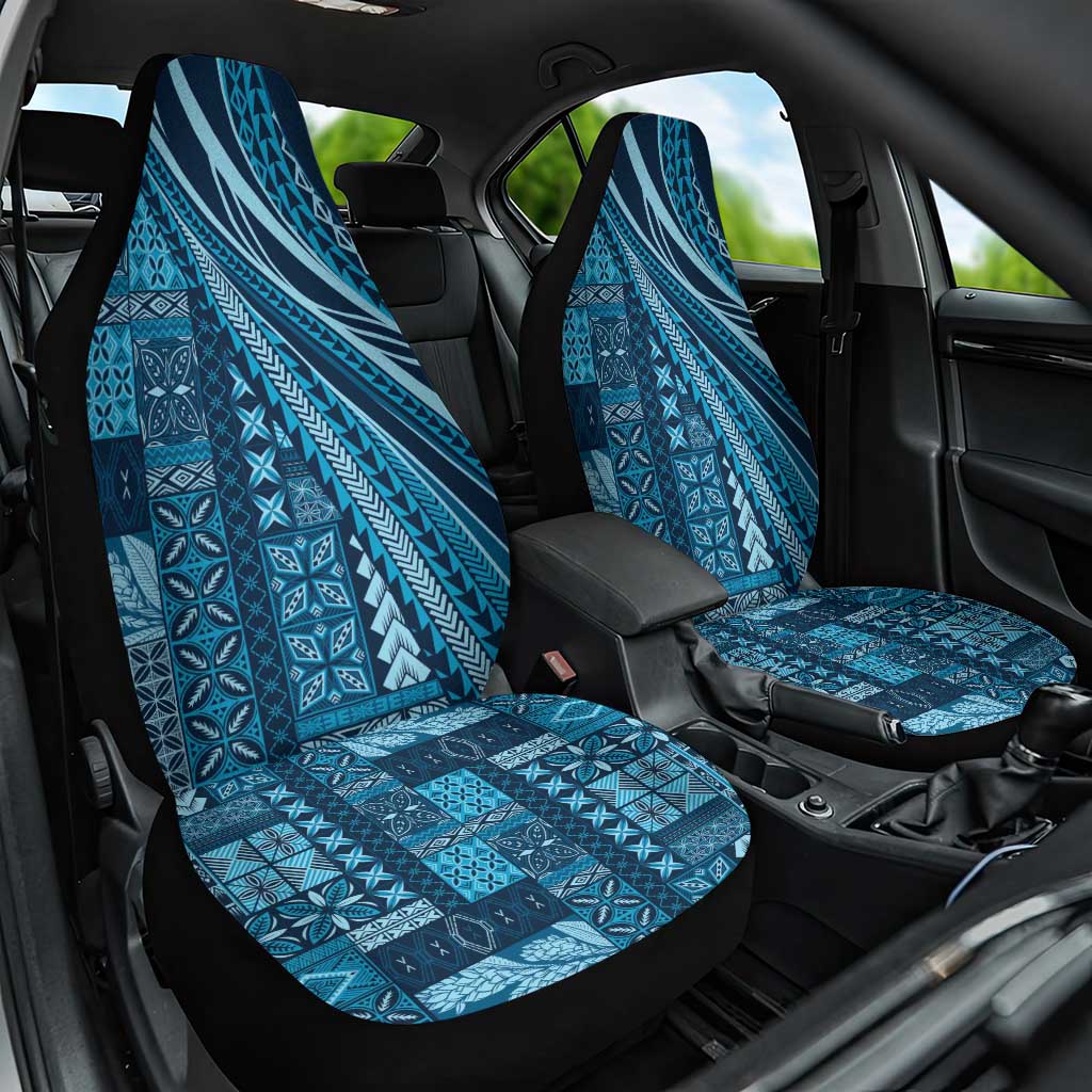 Pasifika Women's Day - Samoa Siapo Malu Tattoo Inspired Car Seat Cover Navy Blue LT7 One Size Navy Blue - Polynesian Pride