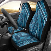 Pasifika Women's Day - Samoa Siapo Malu Tattoo Inspired Car Seat Cover Navy Blue LT7 - Polynesian Pride