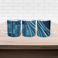 Pasifika Women's Day - Samoa Siapo Malu Tattoo Inspired Ceramic Mug Navy Blue LT7 - Polynesian Pride